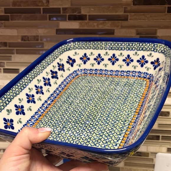 Blue Rose Polish Pottery 12”x9.75” Casserole Dish - Picture 8 of 10